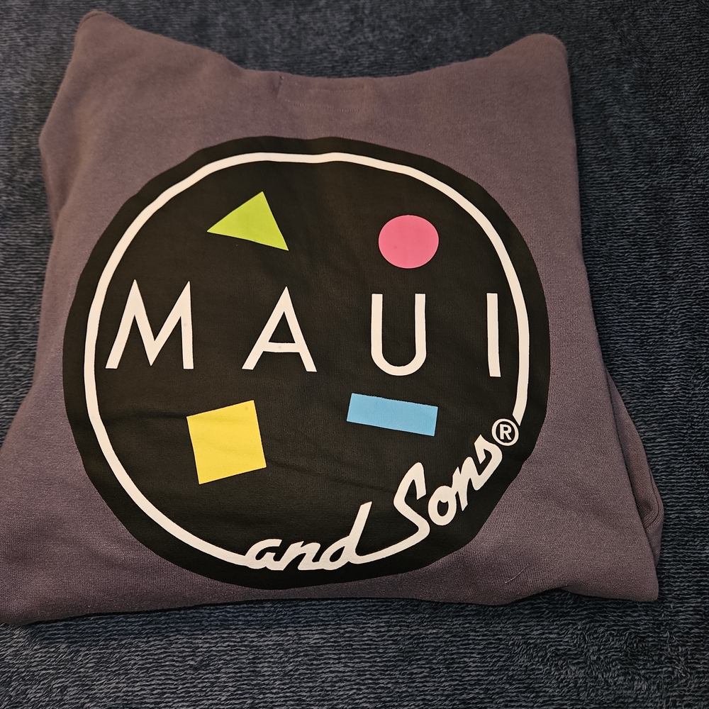 Maui and Sons Purple Sweatshirt with Colorful Logo